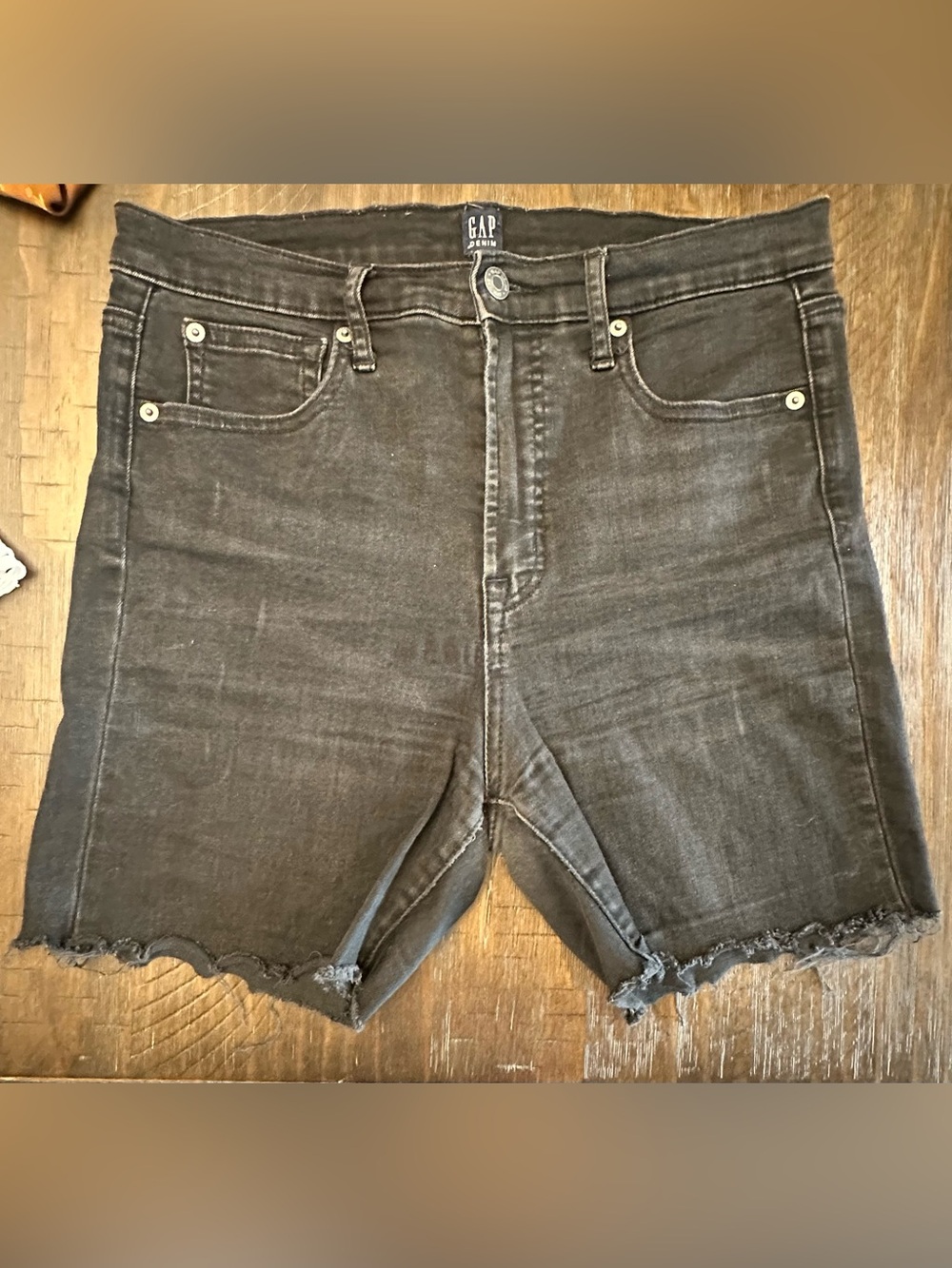 GAP Women's Washed Black Denim Cutoff Shorts